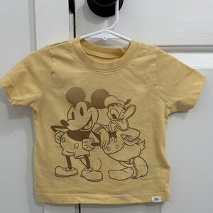 Baby GAP Yellow Tee with Mickey and Donald Print